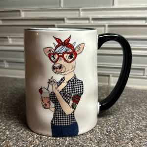 Signatures Housewares Hipster Animal Cow Coffee Mug